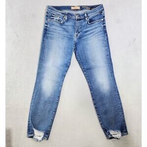 7 For All Mankind Roxanne Ankle Jeans Medium Wash Mid Rise Womens Size 31